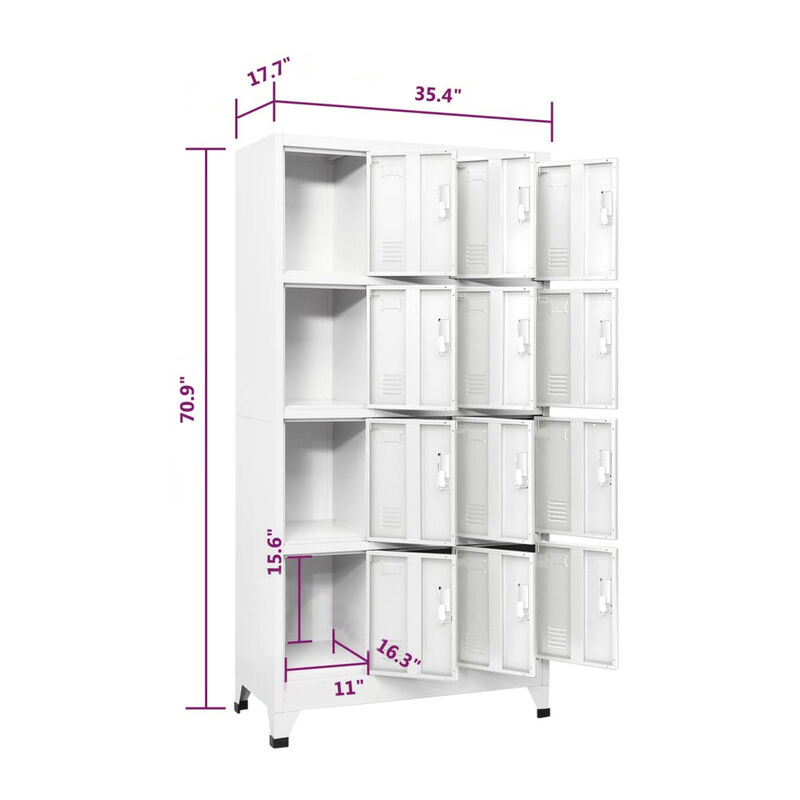 Rim 12 Locker Cabinet with Storage Compartments, Slate Gray Steel image number 5