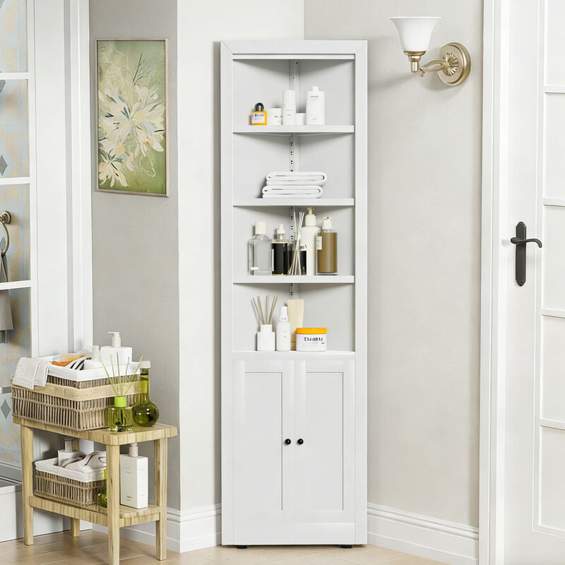 Widwib Tall Metal Corner Storage Cabinet image number 1