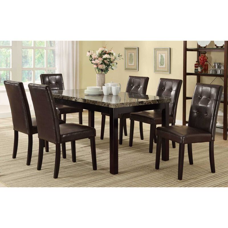 Streamdale Tufted PU Leather Dining Chairs (Set of 2) image number 4
