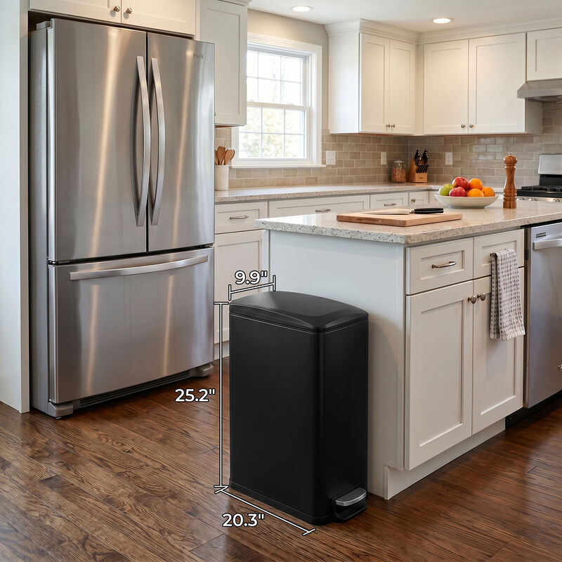 Innovaze 11.9 Gal./ 45 Liter  Slim Stainless-Steel-Made Matt White Step-on kitchen Trash Can image number 4