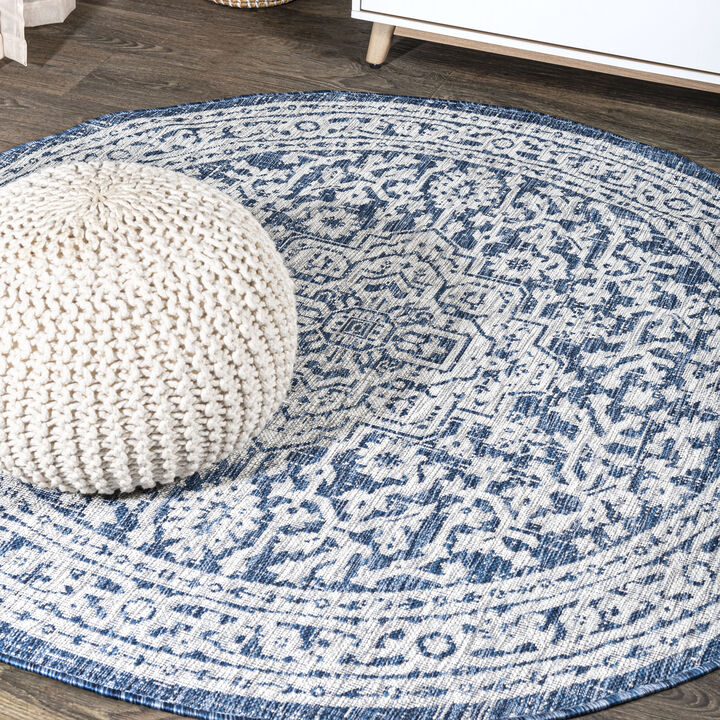 Sinjuri Medallion Textured Weave Area Rug
