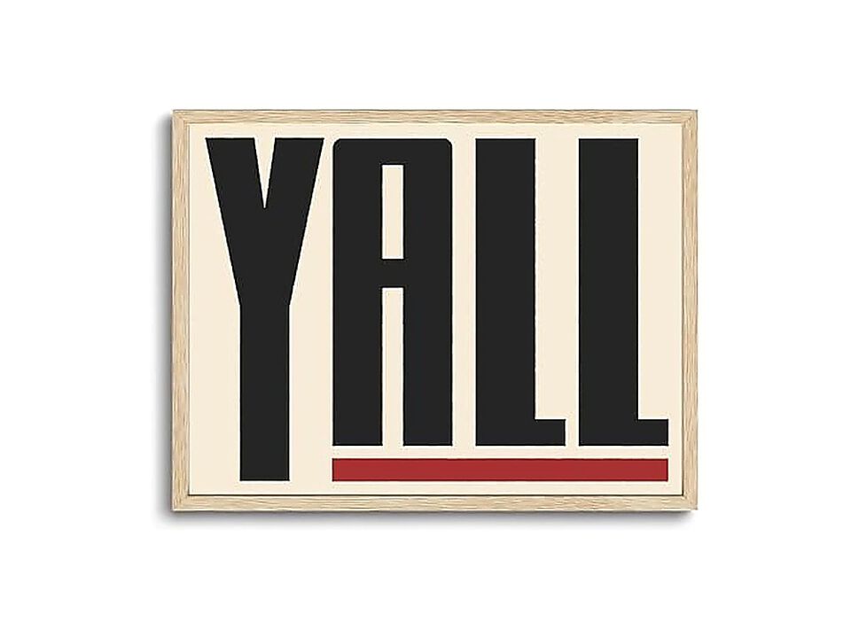Framed Wall Art Western Decor Yall Geometric Typography Canvas Farmhouse Bedroom