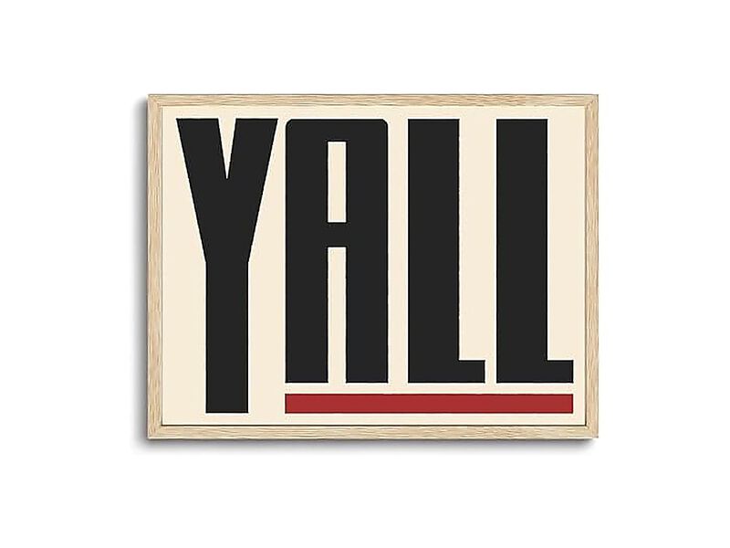 Framed Wall Art Western Decor Yall Geometric Typography Canvas Farmhouse Bedroom image number 0
