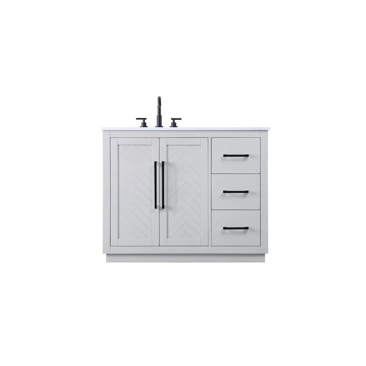 Elegant Kitchen and Bath 42 inch Single Bathroom Vanity in Grey