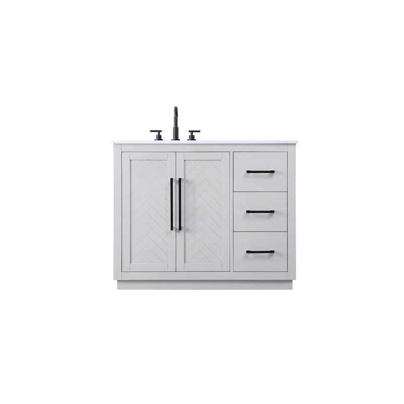 Elegant Kitchen and Bath 42 inch Single Bathroom Vanity in Grey