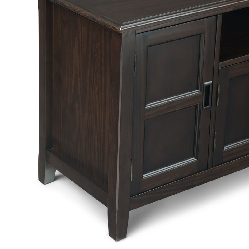 Burlington SOLID WOOD 72 inch Wide Transitional TV Media Stand in Mahogany Brown For TVs up to 80 inches