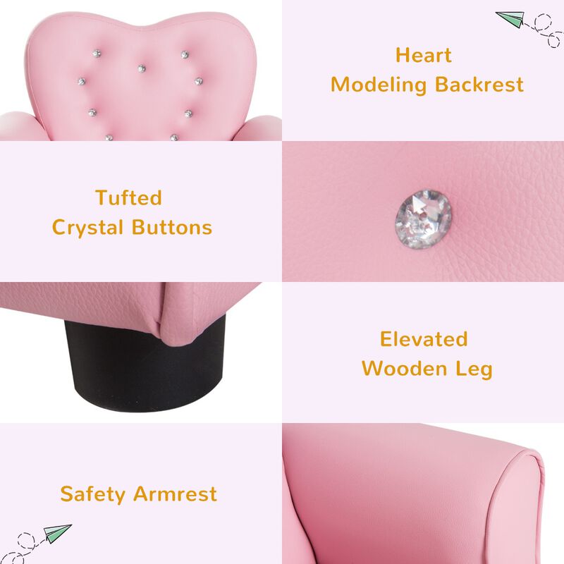 Hivvago Diamond Tufted Kids Couch for Preschoolers image number 4