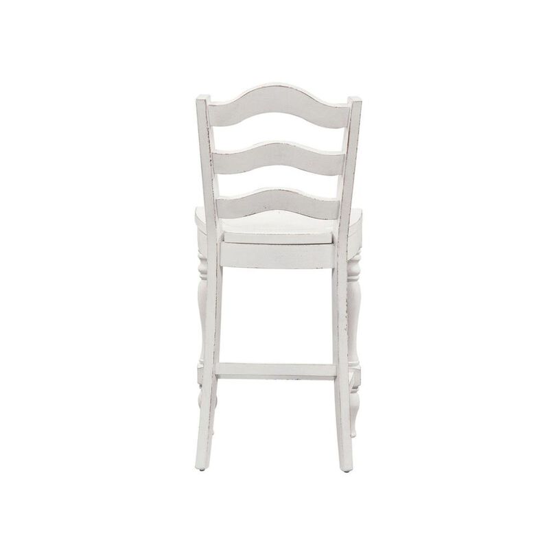 Liberty Furniture Magnolia Manor Ladder Back Counter Chair (RTA) in Antique White image number 2