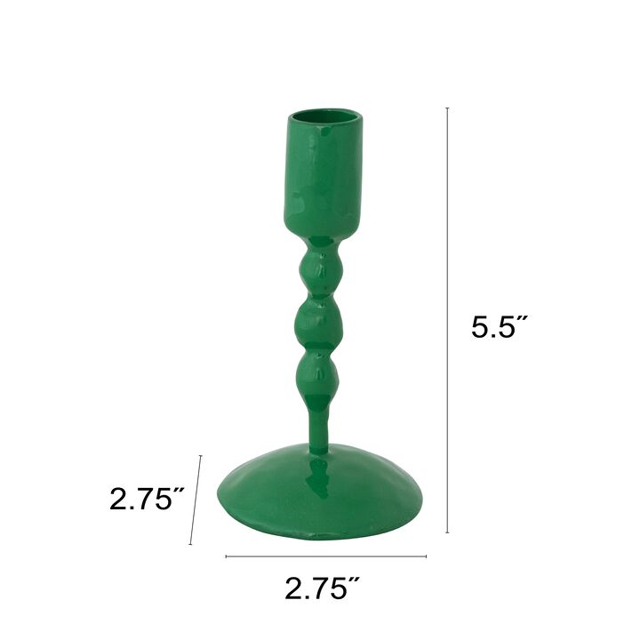 Verdant Enamel Iron Taper Holder