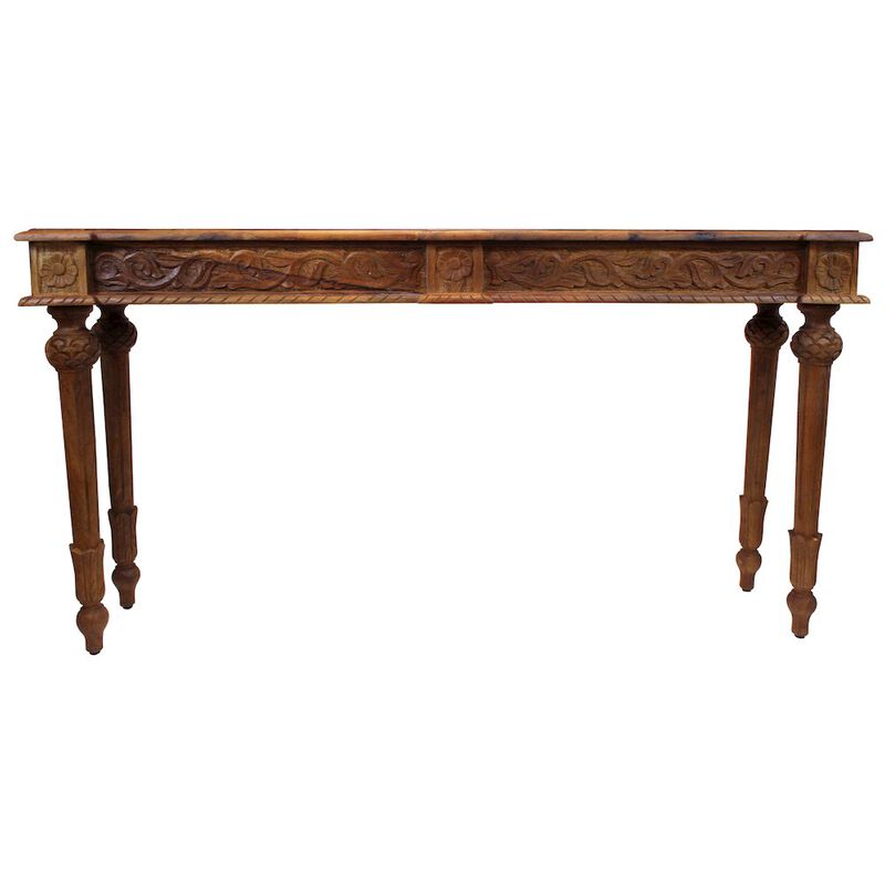 Alex Hamilton Tigard Console in Walnut with Handcarved Detailing