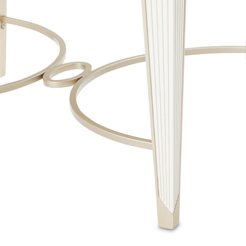 Michael Amini La Marisia End Table - Creamy Pearl