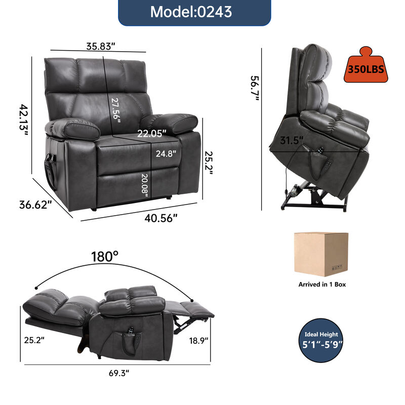Power Lift Recliners with Hidden Cup Holders, Power-Remote image number 2