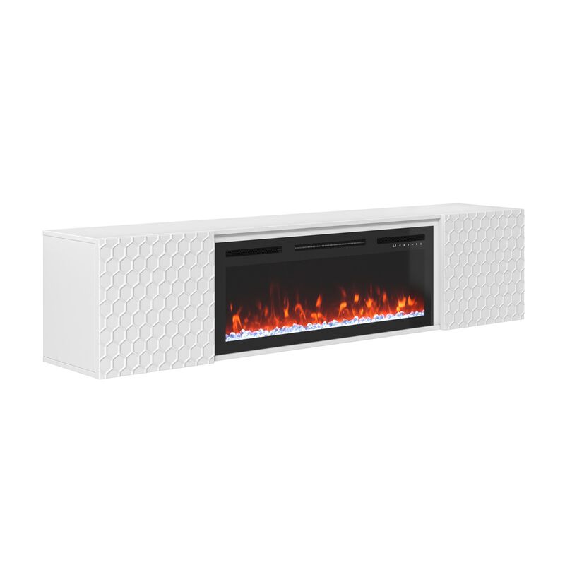 Wall Mounted TV Stand with 36" Electric Fireplace, Living Room Storage Table image number 0
