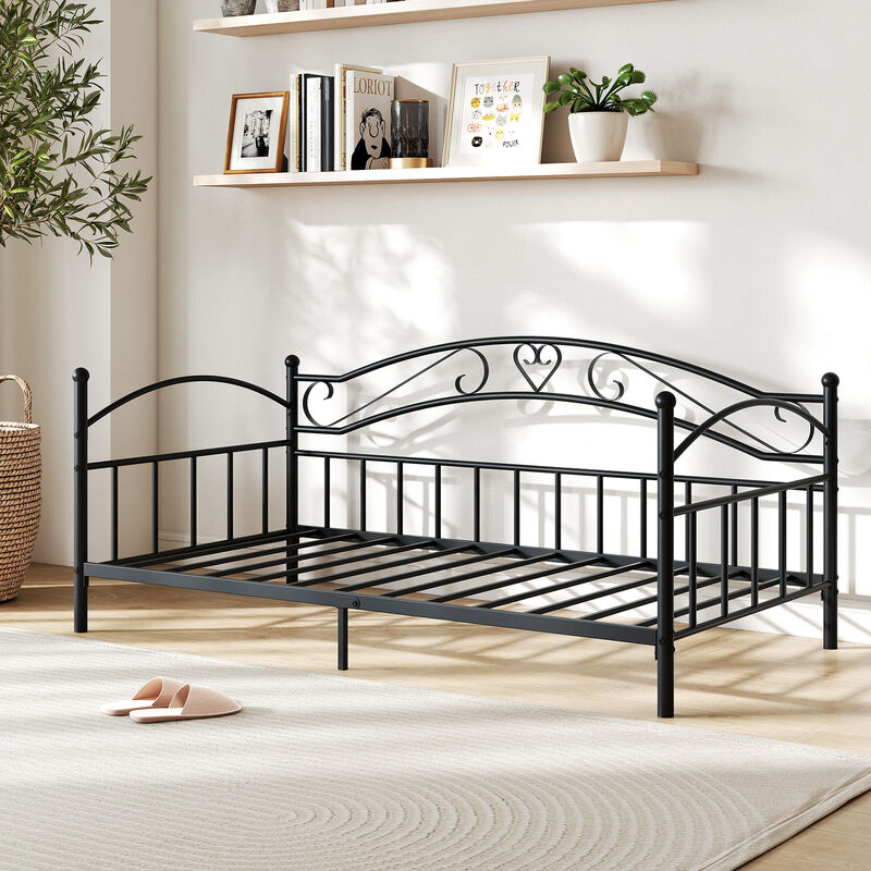 Twin Metal Daybed Frame with Headboard, Modern Bedroom Bed image number 4