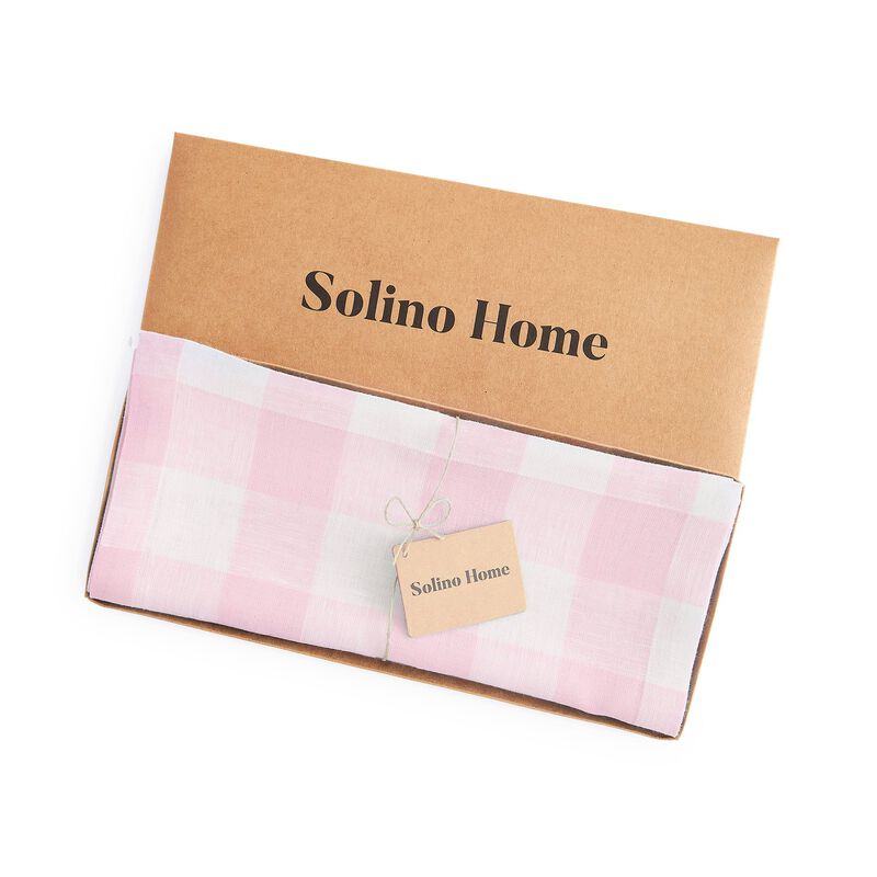 Solino Home Buffalo Check 100% Linen Table Throw &ndash; Handcrafted, Machine Washable, Perfect for Holiday and Everyday Dining