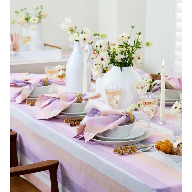 Solino Home 100% Pure Linen Tablecloth - Gelato Stripe