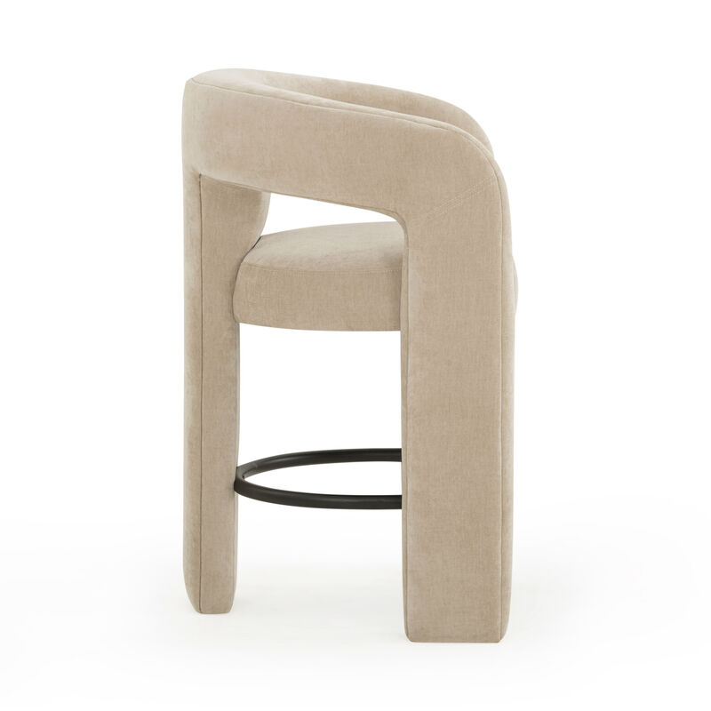 Malone Taupe Performance Chenille Counter Stool image number 3