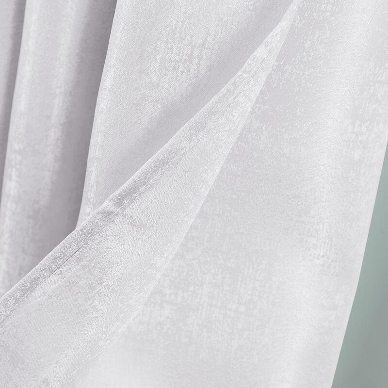 Oliva Gray Nora Embossed Blackout Grommet Panel - 52x90" White