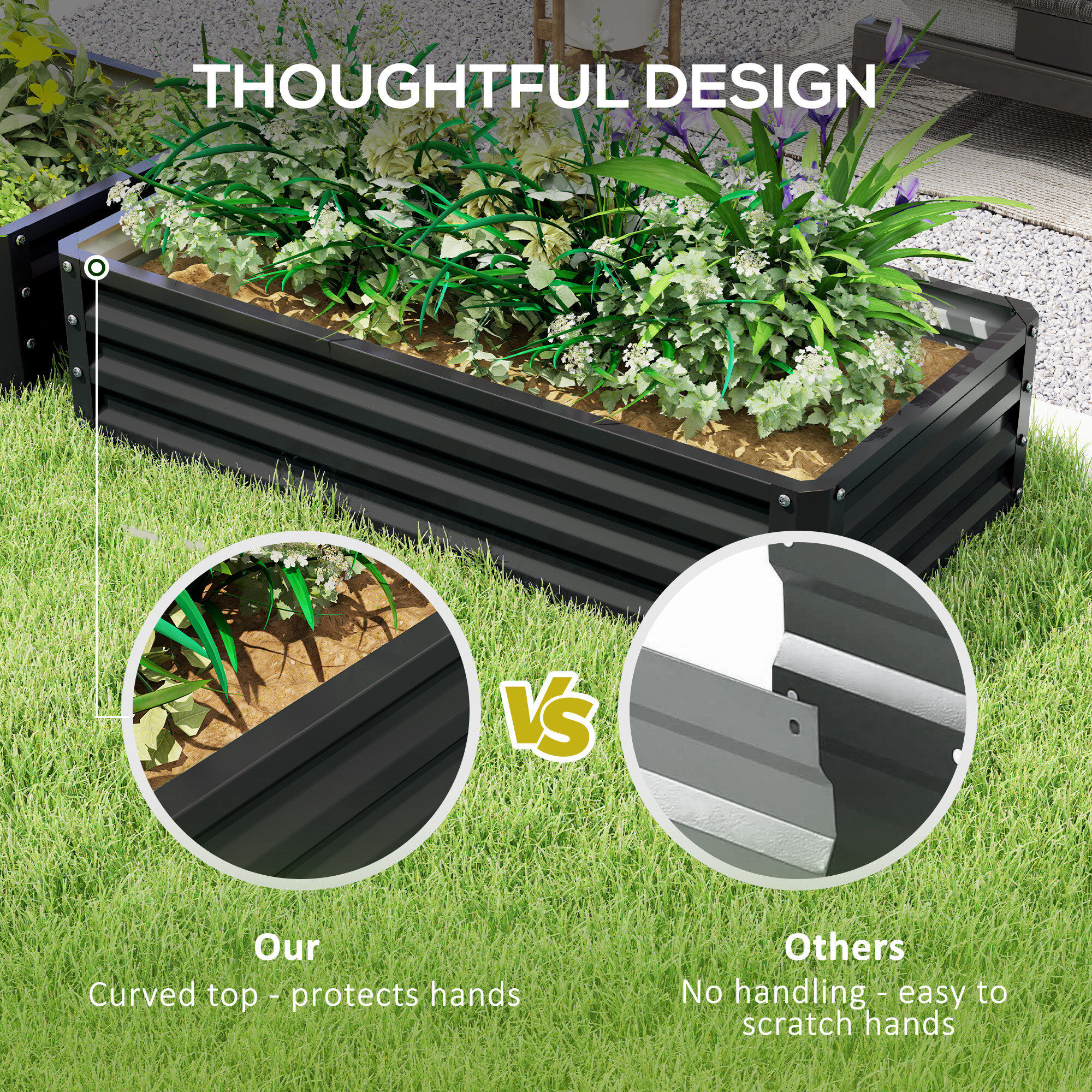 4' x 2' Raised Garden Bed for Vegetables and Herbs