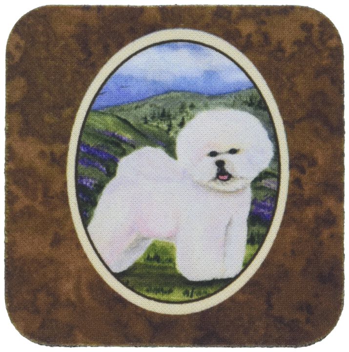 Caroline's Treasures SS8025FC Bichon Frise Foam Coasters (Set of 4), 3.5 H x 3.5 W, Multicolor