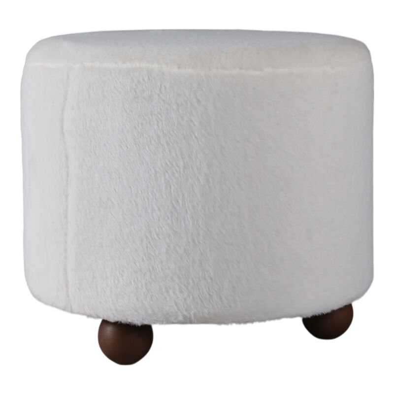20" Faux Fur Ottoman image number 2