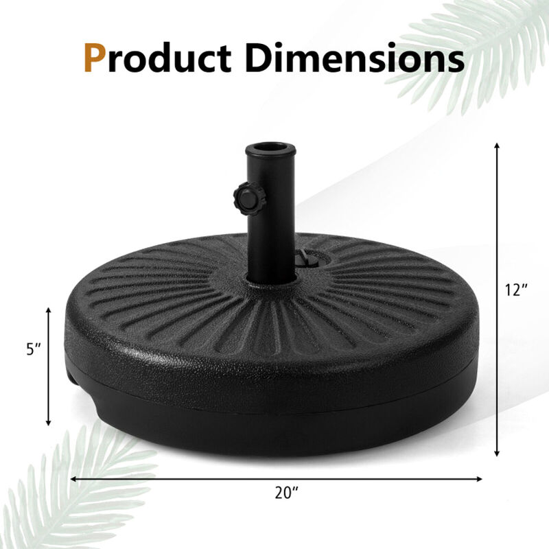 Round Fillable Umbrella Base Stand for Outdoor Patio and Garden-Black image number 2