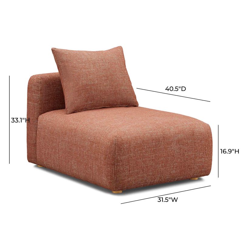 Hangover Sedona Red Textured Fabric Modular Armless Chair image number 4