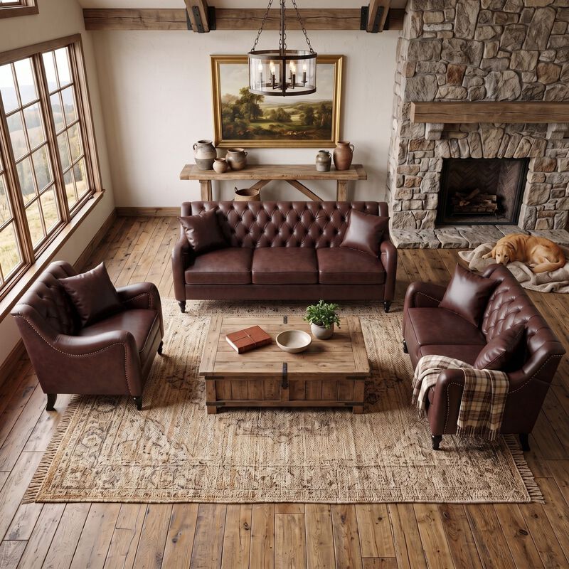 Rislot PU Leather Sofa Set image number 2