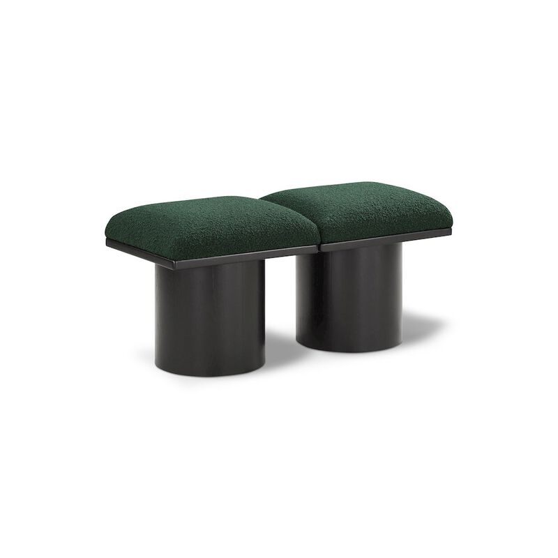 Meridian Furniture Pavilion Green Boucle Fabric Bench