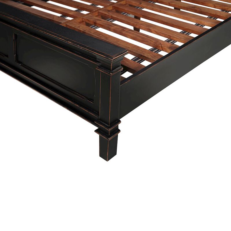 World Interiors Trento Queen Bed in Distressed Black image number 5