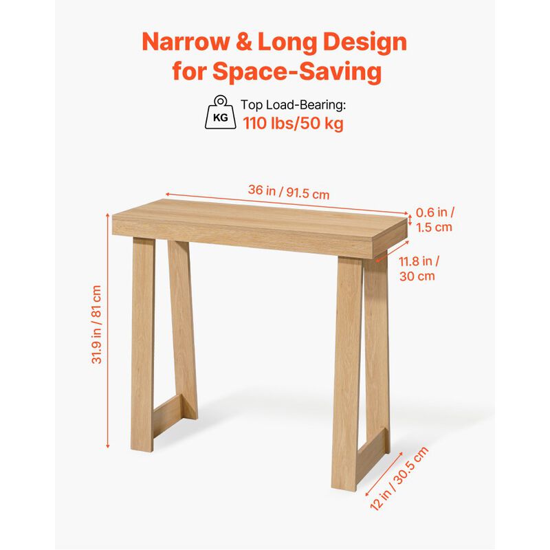 Modern Narrow Console Table for Hallway and Behind Sofa Use image number 2