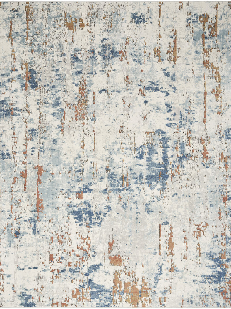 Quarry QUA01 Biege/Blue/Rust 5'3" x 7'3" Rug image number 3