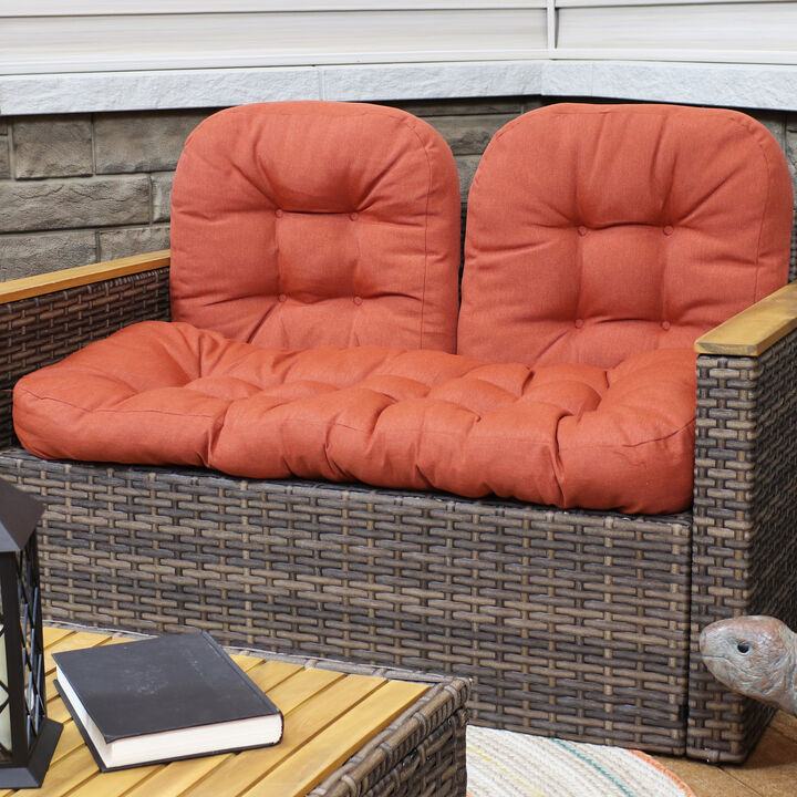 Sunnydaze Indoor/Outdoor Olefin 3-Piece Tufted Settee Cushion Set