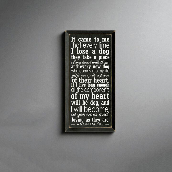 Dog Lover Memorial Wood Sign Every Time I Lose a Dog Rustic Hanging Wall Plaque