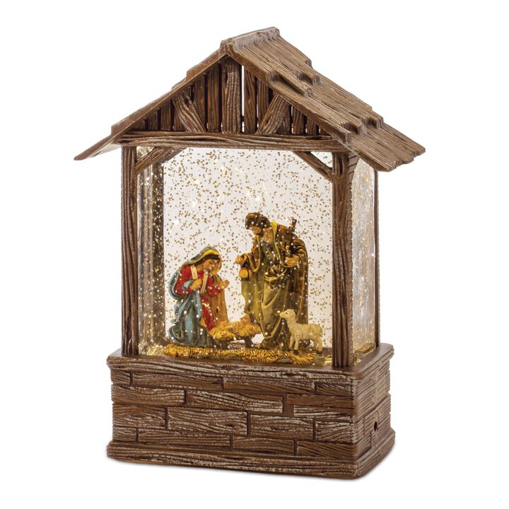 Snow Globe with Holy Family for Religious Christmas Décor and Nativity Display