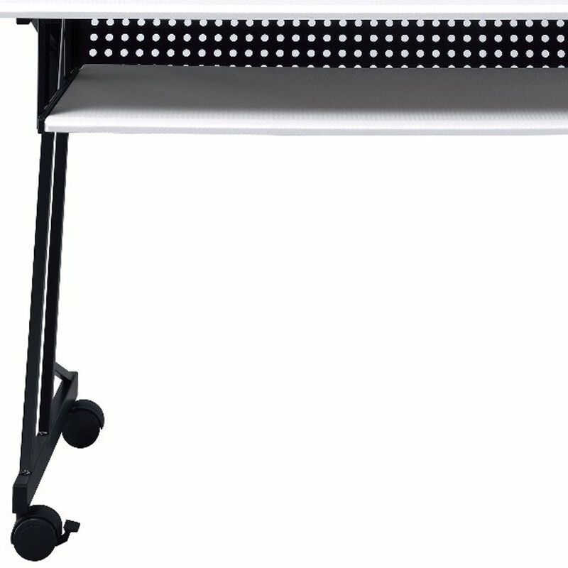 HomeRoots 47" White and Black Computer Desk image number 3