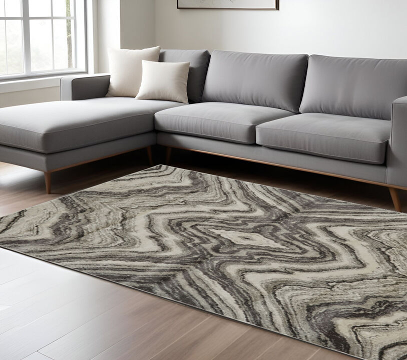 HomeRoots Abstract Power Loom Area Rug