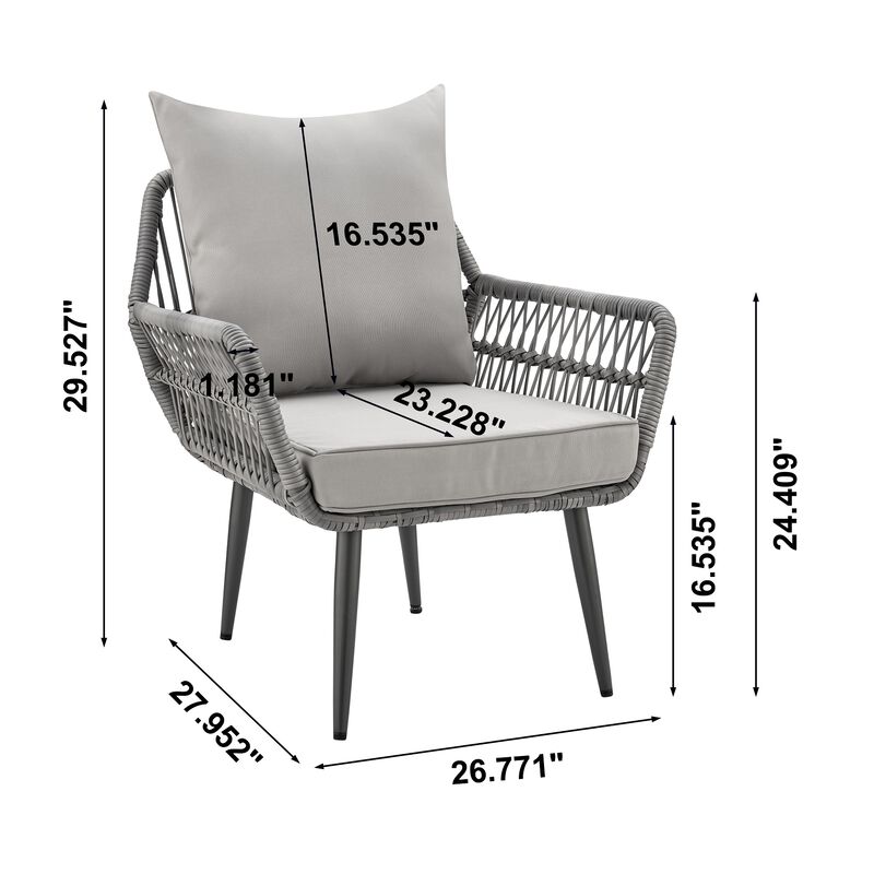 Portofino Gray 4-Piece Patio Set