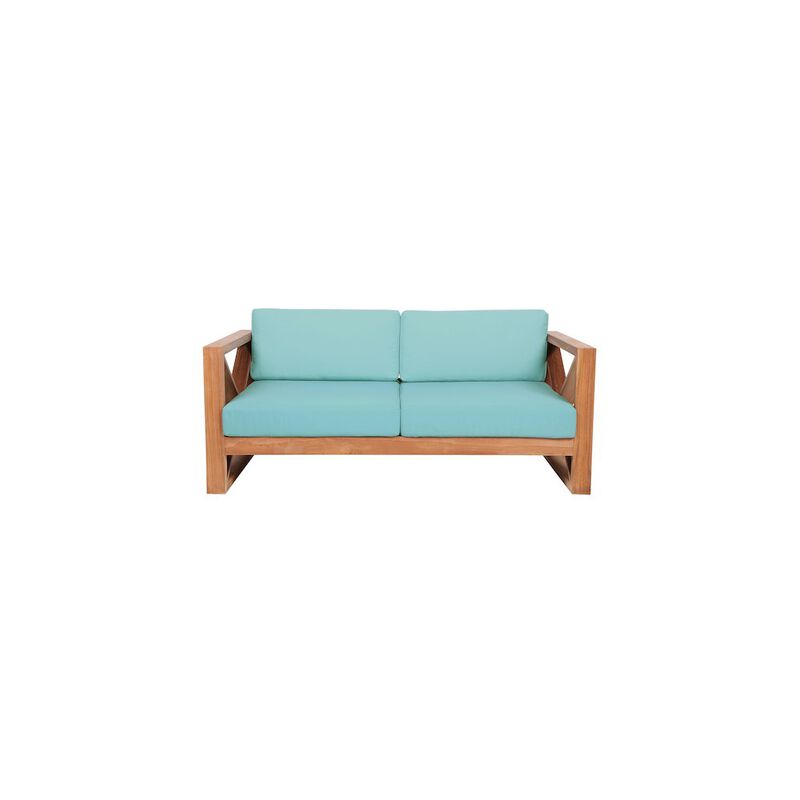 Meridian Furniture Anguilla Blue Water Resistant Fabric Outdoor Loveseat