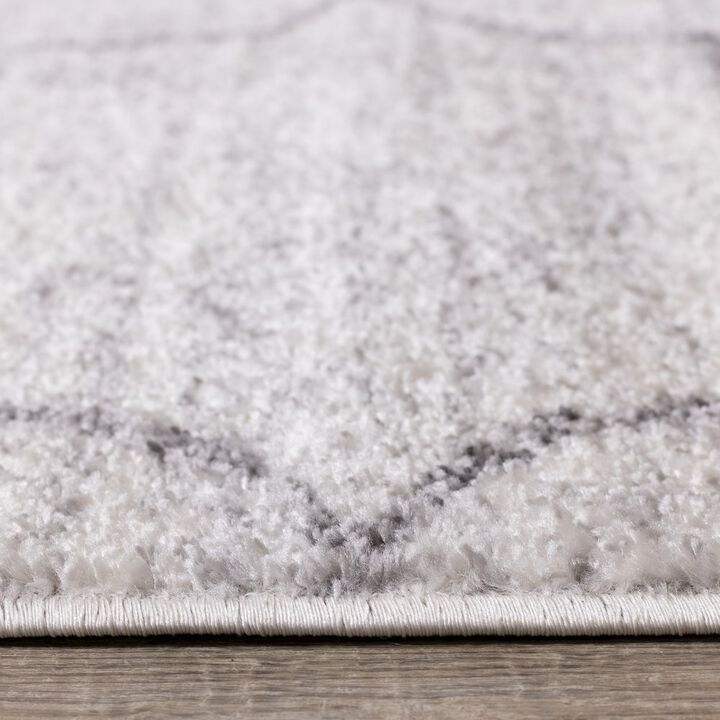 Novelle Home Finley Cream Grey Ogee Indoor Rug, 6'7 x 9'6