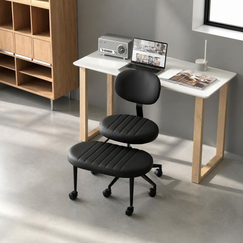 GOODSILO Ergonomic Multi-Position Cross Legged Office Chair, Swivel Rolling Meditation Fidget Chair with Back Support for Home Office image number 2