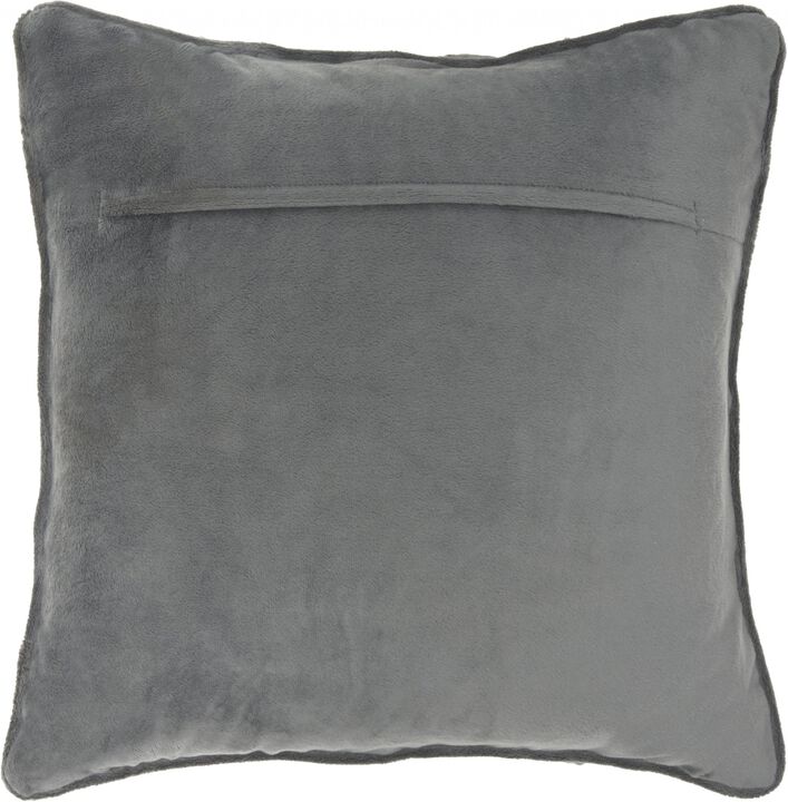 Homezia 20" Dark Gray With Bling Quilted Velvet Throw Pillow