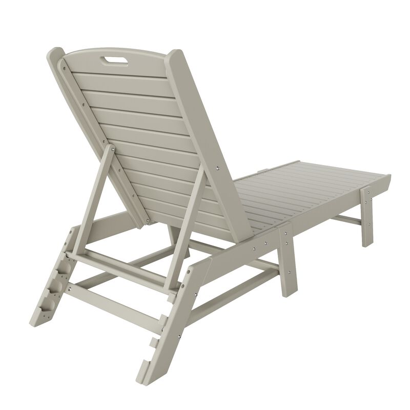 Reclining Outdoor Patio Adjustable Chaise Lounge Chair (Set of 2)