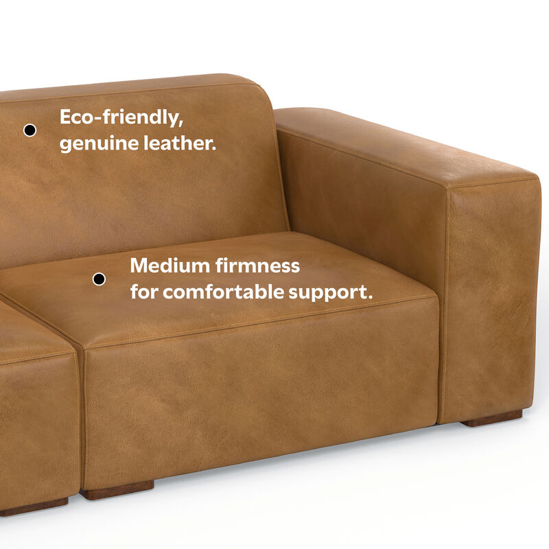 Rex Left-Facing Modular Sectional Sofa in Genuine Leather