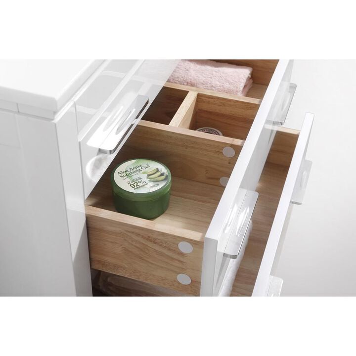 Kubebath Eiffel 30'' High Gloss White Vanity W/ Quartz Counter Top