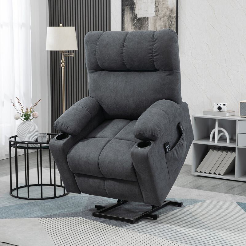 Electric Power Lift Chair Recliners for Cozy Seekers, Oversized Recliner Chair with Remote Control, Dark Gray