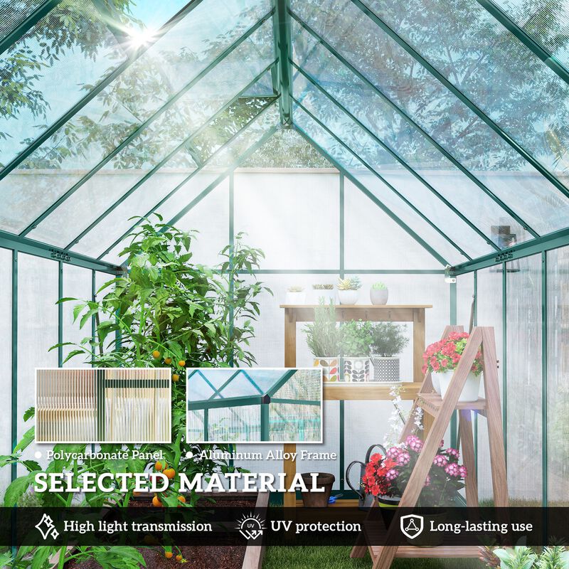 Hivvago 11x6 ft Polycarbonate Walk-In Greenhouse image number 4