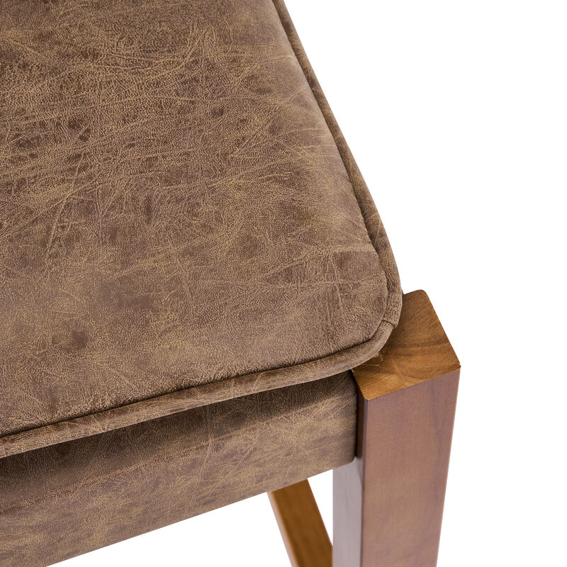 Christopher Knight Home Marc Contemporary Rubberwood and Faux Leather Upholstered Barstools (Set of 2) image number 9