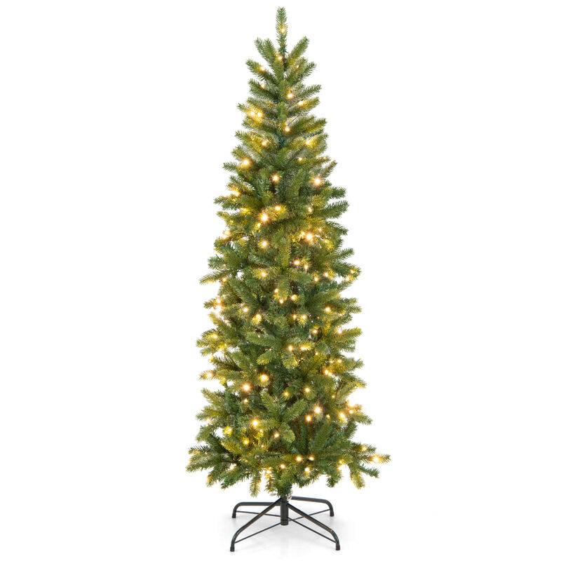 Pencil Christmas Tree with 180 Warm White and Multi-color LED Lights image number 0
