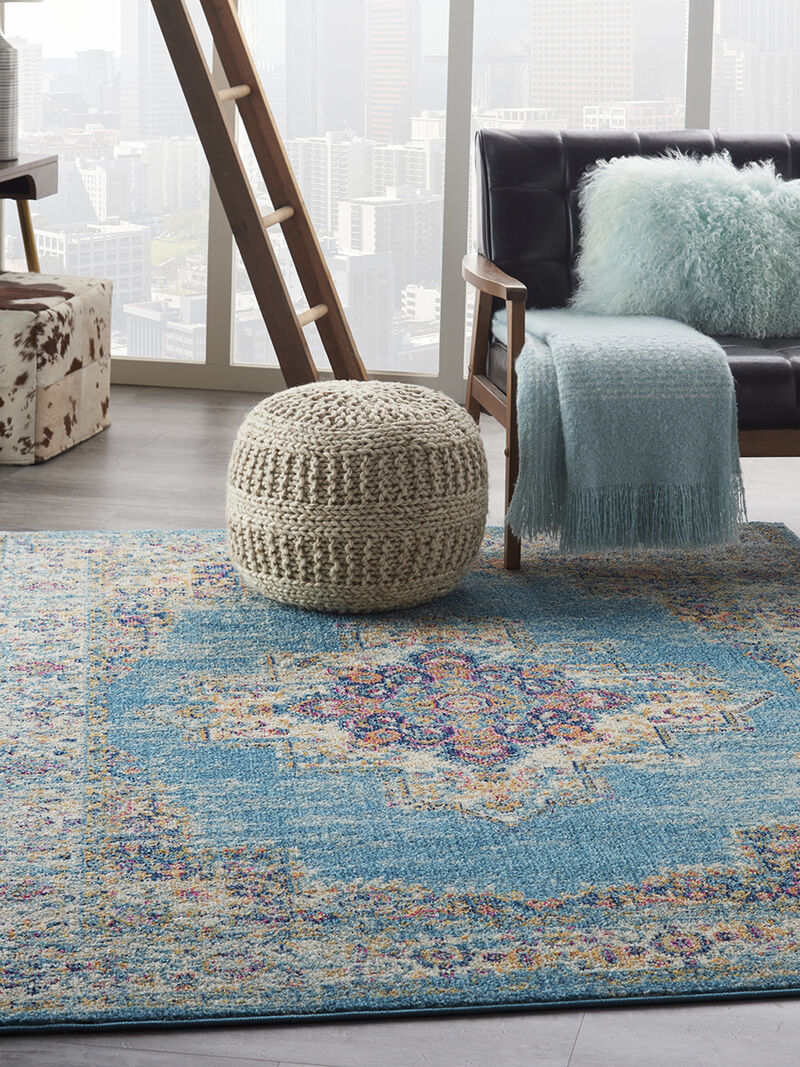 Passion PSN03 Light Blue 5' x Round Rug image number 8